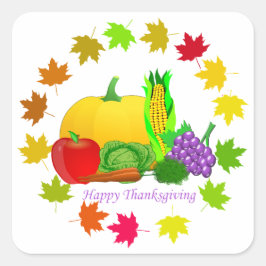 Happy Thanksgiving Vierkante Sticker