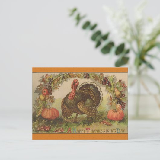 Happy Thanksgiving Vintage Art Cards Feestdagenkaart (Staand voorkant)