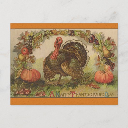 Happy Thanksgiving Vintage Art Cards Feestdagenkaart (Voorkant)