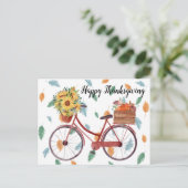 Happy Thanksgiving Vintage Bicycle Briefkaart (Staand voorkant)
