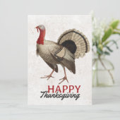 Happy Thanksgiving Vintage Turkey Bird Fall  Feestdagenkaart (Staand voorkant)