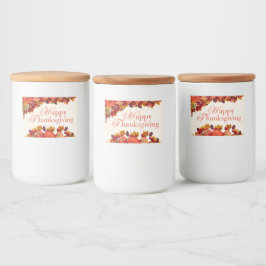 Happy Thanksgiving Voedselcontainer Etiket