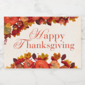 Happy Thanksgiving Voedselcontainer Etiket (Enkel label)
