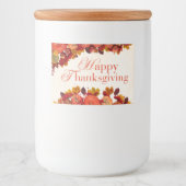 Happy Thanksgiving Voedselcontainer Etiket (Voorkant)