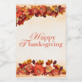 Happy Thanksgiving Voedselcontainer Etiket (Enkel label)