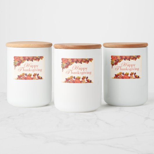 Happy Thanksgiving Voedselcontainer Etiket (Flessen)