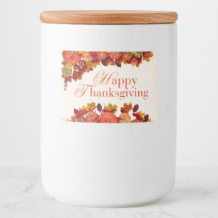 Happy Thanksgiving Voedselcontainer Etiket