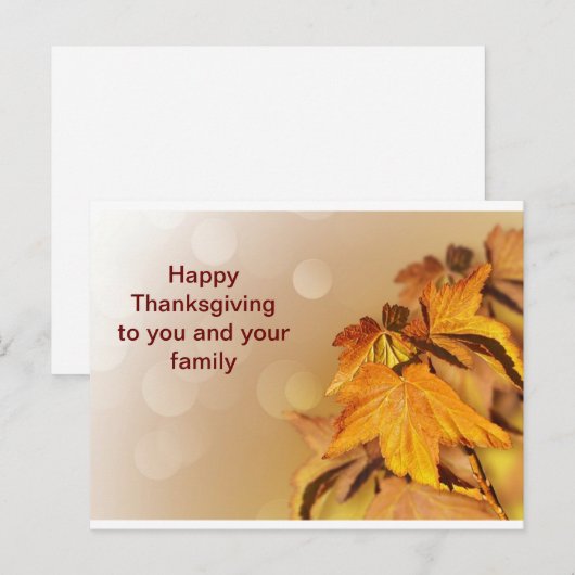 Happy Thanksgiving voor jou en je familie Briefkaa Briefkaart (Voorkant / Achterkant)