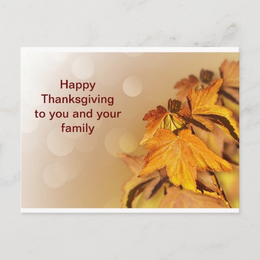 Happy Thanksgiving voor jou en je familie Briefkaa Briefkaart (Voorkant)