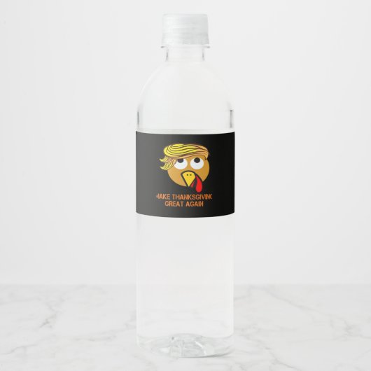 Happy Thanksgiving Waterfles Etiket (Voorkant)