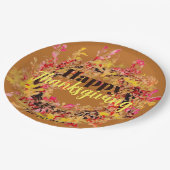 Happy Thanksgiving Waterverf Fall Leaves Wreater  Papieren Bordje (Gekanteld)
