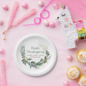 Happy Thanksgiving Waterverf Herfst Foliage Wreate Papieren Bordje (Feest)