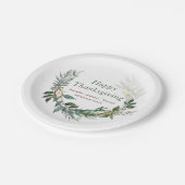 Happy Thanksgiving Waterverf Herfst Foliage Wreate Papieren Bordje (Gekanteld)