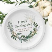 Happy Thanksgiving Waterverf Herfst Foliage Wreate Papieren Bordje
