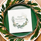 Happy Thanksgiving Waterverf Herfst Foliage Wreate Servet