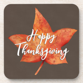Happy Thanksgiving Waterverf Herfst Maple Leaf Bier Onderzetter