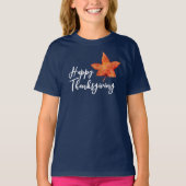 Happy Thanksgiving Waterverf Herfst Maple Leaf Kin T-shirt (Voorkant)