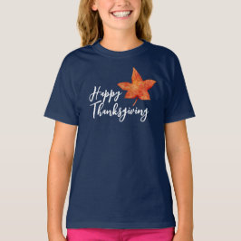 Happy Thanksgiving Waterverf Herfst Maple Leaf Kin T-shirt