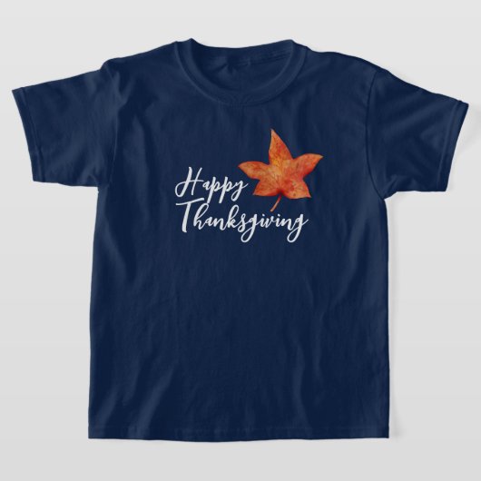 Happy Thanksgiving Waterverf Herfst Maple Leaf Kin T-shirt (Laagn)