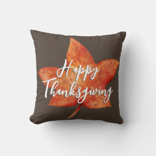 Happy Thanksgiving Waterverf Herfst Maple Leaf Kussen