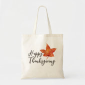 Happy Thanksgiving Waterverf Herfst Maple Leaf Tote Bag (Voorkant)