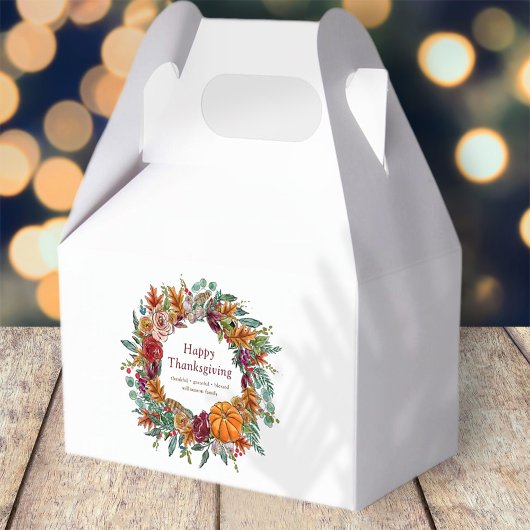Happy Thanksgiving Waterverf Herfst Pumpkin Wreath Bedankdoosjes