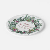 Happy Thanksgiving Waterverf herfst Wreath Papieren Bordje (Gekanteld)