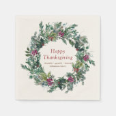 Happy Thanksgiving Waterverf herfst Wreath Servet (Voorkant)