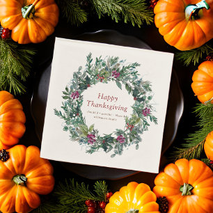 Happy Thanksgiving Waterverf herfst Wreath Servet