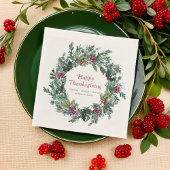 Happy Thanksgiving Waterverf herfst Wreath Servet