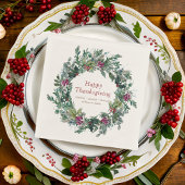 Happy Thanksgiving Waterverf herfst Wreath Servet