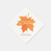 Happy thanksgiving waterverf maple leaf napkins servetten (Hoek)