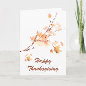 Happy Thanksgiving Waterverf Maple Leaves Feestdagen Kaart (Voorkant)