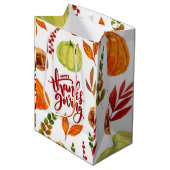 Happy Thanksgiving Waterverf Medium Cadeauzakje (Voorkant Gekanteld)