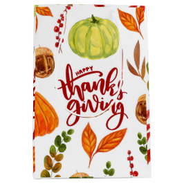 Happy Thanksgiving Waterverf Medium Cadeauzakje