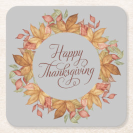 Happy Thanksgiving-Waterverf najaar Kartonnen Onderzetters