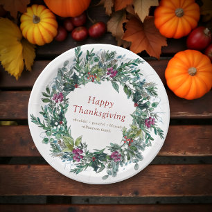 Happy Thanksgiving Waterverf najaar Wreath Papieren Bordje