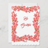 Happy Thanksgiving Waterverf Peach Maple Leaves Feestdagenkaart (Achterkant)