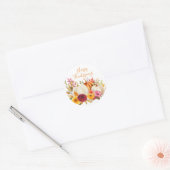 HAPPY THANKSGIVING WATERVERF PUMPKIN GARDEN RONDE STICKER (Envelop)