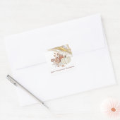 Happy Thanksgiving Waterverf Pumpkin Golden Ribon Vierkante Sticker (Envelop)