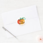 Happy Thanksgiving Waterverf Pumpkin Hand Painted Ronde Sticker (Envelop)