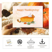 Happy Thanksgiving Waterverf Pumpkin Pie Feestdagen Kaart