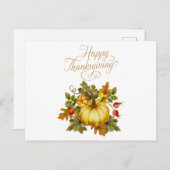 Happy Thanksgiving Waterverf Pumpkin, Roos Hips Briefkaart (Voorkant / Achterkant)