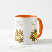 Happy Thanksgiving Waterverf Pumpkin, Roos Hips Mok (Voorkant rechts)