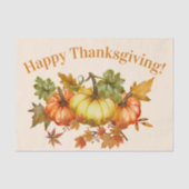 Happy Thanksgiving Waterverf Pumpkins and Leaves Tissuepapier (Voorkant)
