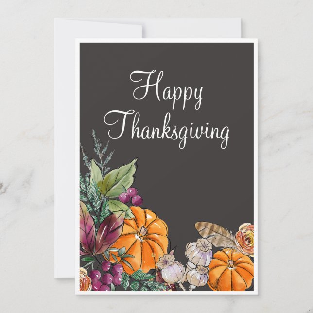 Happy Thanksgiving Waterverf Pumpkins Autumn (Voorkant)