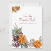 Happy Thanksgiving Waterverf Pumpkins Autumn Feestdagenkaart (Achterkant)