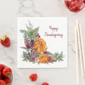 Happy Thanksgiving Waterverf Pumpkins Autumn Servet (Insitu)