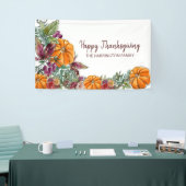 Happy Thanksgiving Waterverf Pumpkins Autumn Spandoek (Beurs)