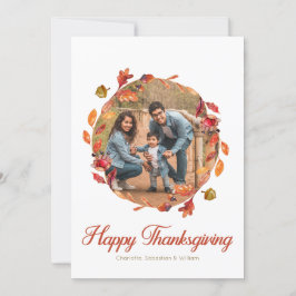 Happy Thanksgiving Waterverf Wreatfoto Feestdagenkaart